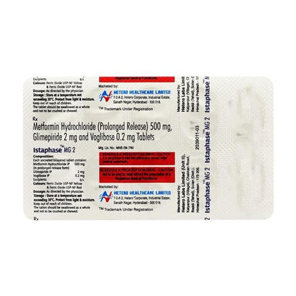 Istaphase mg 2/500/0.2mg Tablet 10'S - Global Surgicals