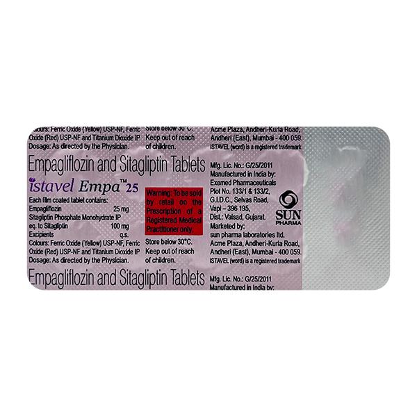 ISTAVEL EMPA 25 Tablet 10's - Global Surgicals