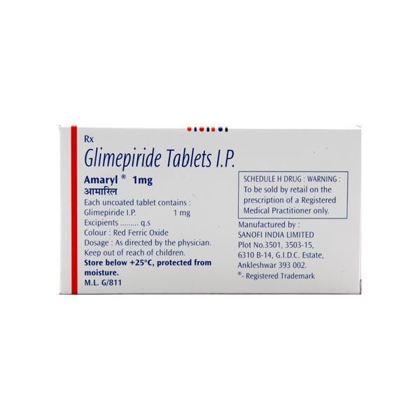 Amaryl 1mg Tablet 30'S