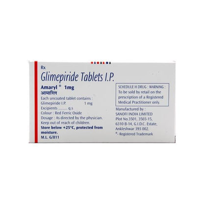 Amaryl 1mg Tablet 30'S