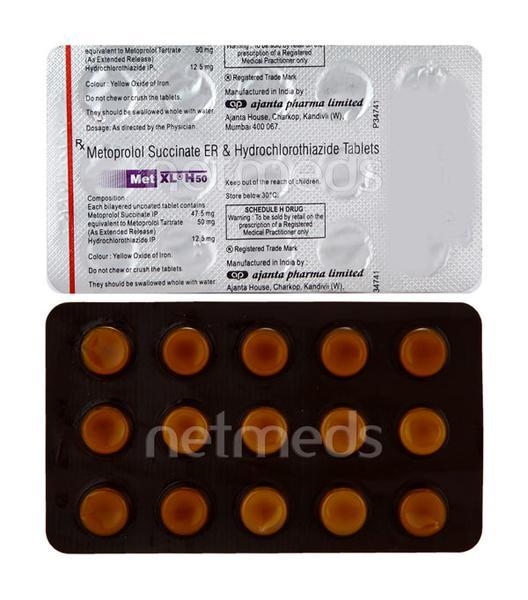 MET XL H 50mg Tablet 10'S