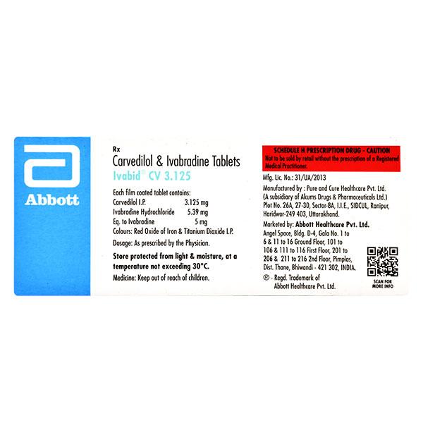 IVABID CV 3.125 Tablet 14's - Global Surgicals
