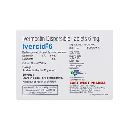Ivercid 6mg Tablet 2'S - Global Surgicals