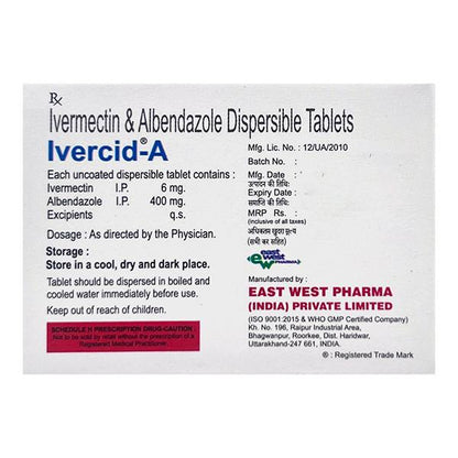 Ivercid A 400/6mg Tablet 10'S - Global Surgicals