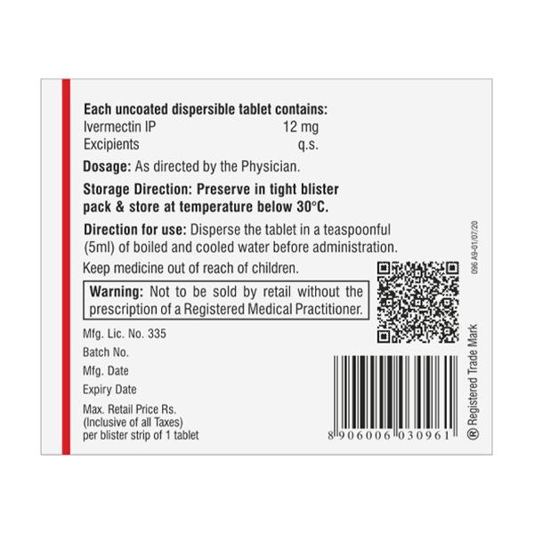 Iverscab 12mg Tablet 1's - Global Surgicals