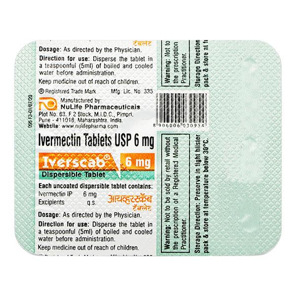 Iverscab 6mg Tablet 1's - Global Surgicals