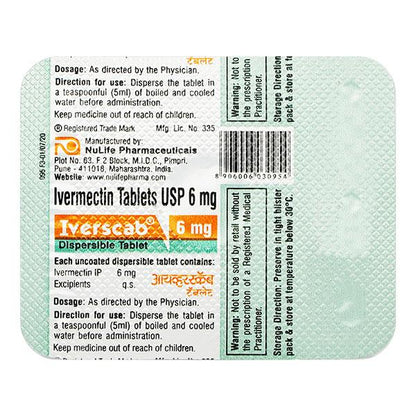 Iverscab 6mg Tablet 1's - Global Surgicals