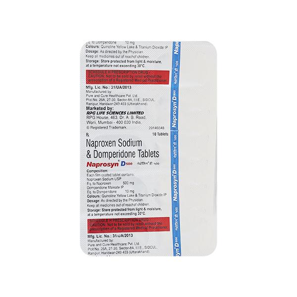 Naprosyn D 500mg Tablet 10'S