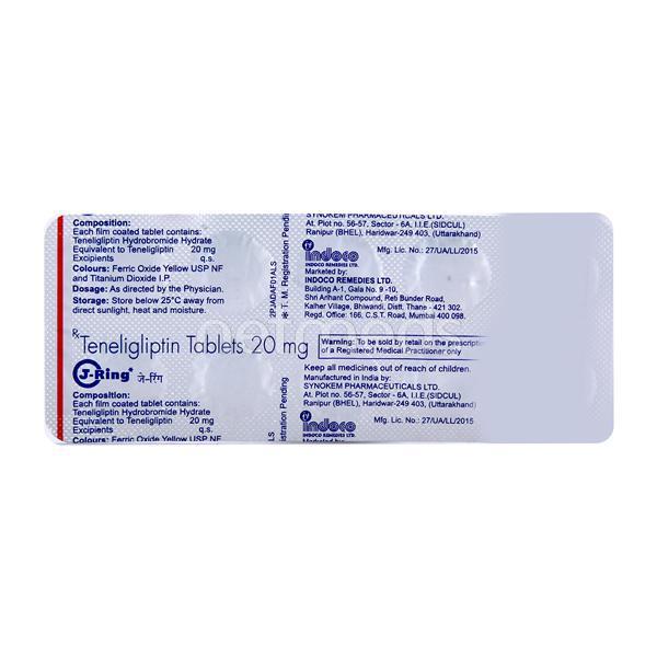 J Ring 20mg Tablet 10'S - Global Surgicals
