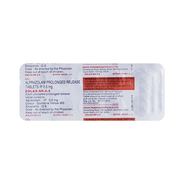 Zolax SR 0.5mg Tablet 10'S