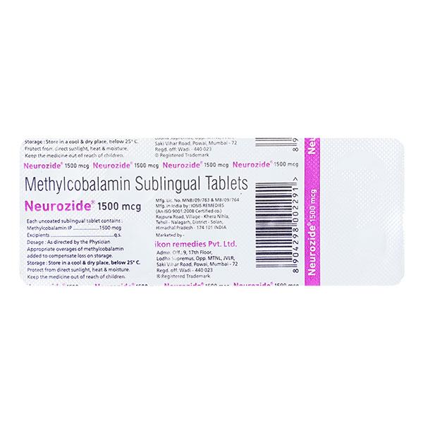 NEUROZIDE 1500mcg Tablet 10's
