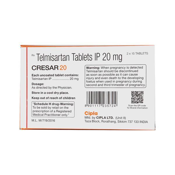 Cresar 20mg Tablet 15'S