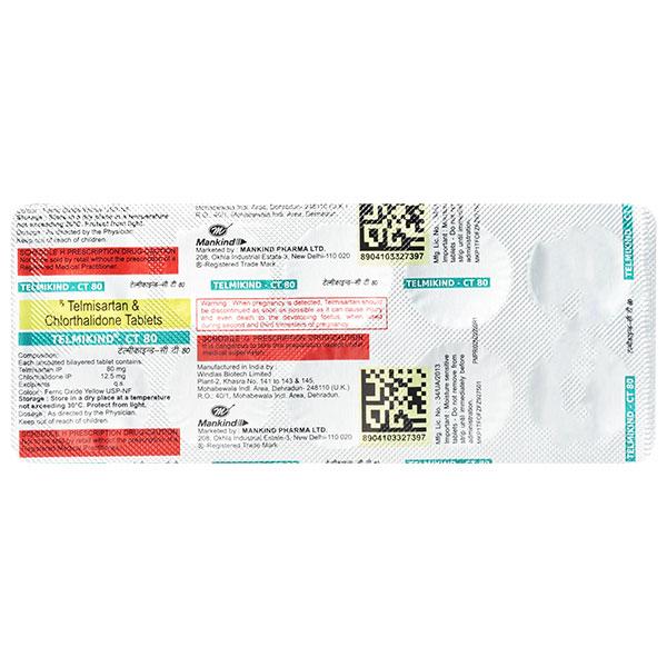 Telmikind CT 80/12.5mg Tablet 10'S