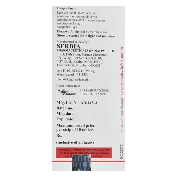 Coversyl AM 8/5mg Tablet 10'S