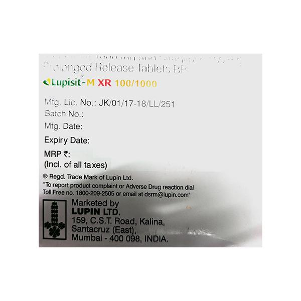 LUPISIT M XR 100/1000 Tablet 10's