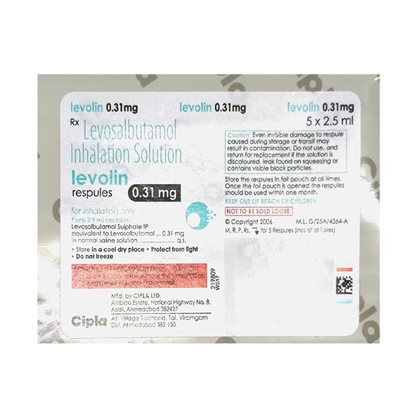 Levolin 0.31mg Respule 5X2.5ml