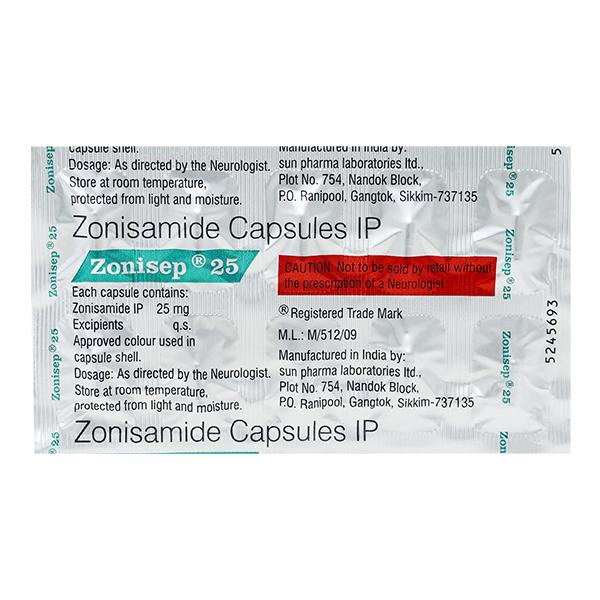 Zonisep 25mg Capsule 10'S