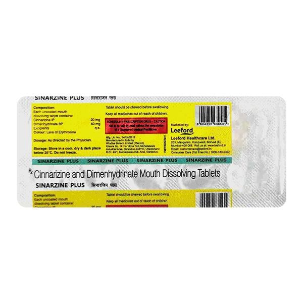 SINARZINE PLUS Tablet 10's