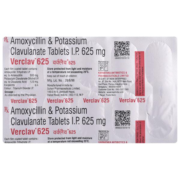 Verclav 625mg Tablet 10'S