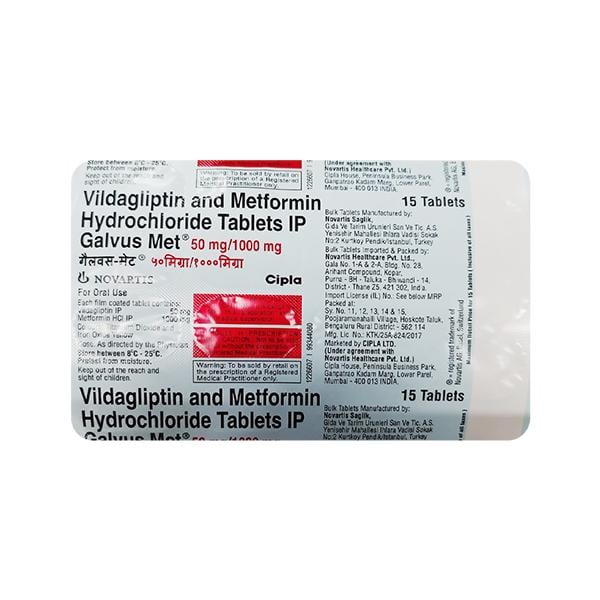Galvus Met 50/1000mg Tablet 15'S