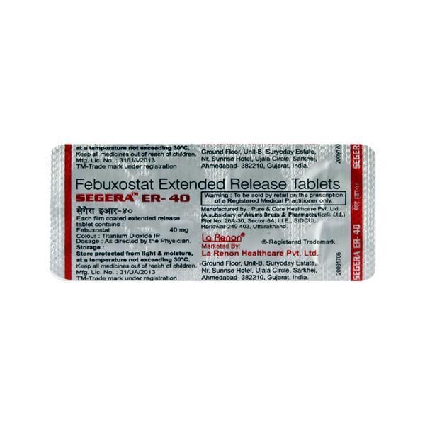 Segera ER 40mg Tablet 10'S