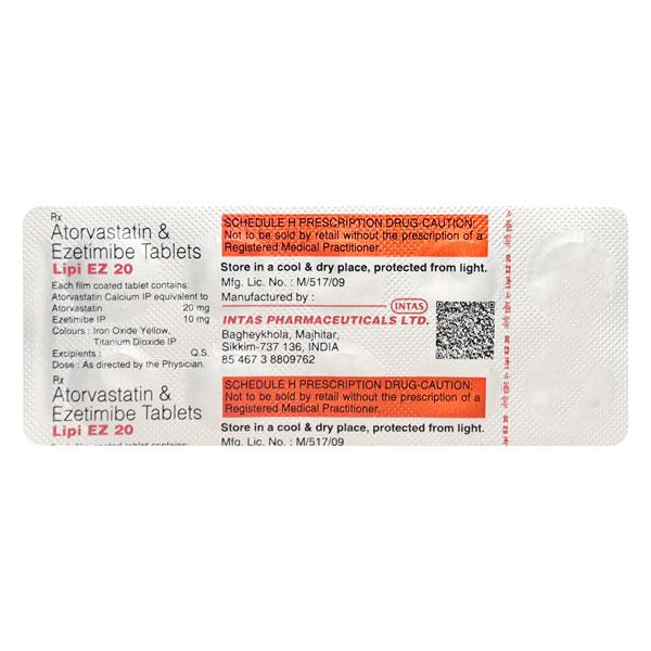 Lipi EZ 20mg Tablet 10'S