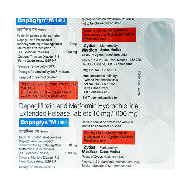 DAPAGLYN M 1000 Tablet 15's