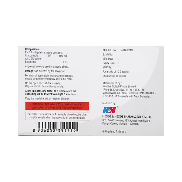 Itzhh 100mg Capsule 10'S