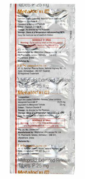 Metaloc XL 25mg Tablet 10'S