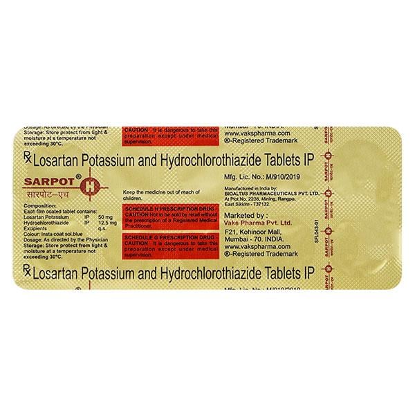 Sarpot H 50/12.5mg Tablet 10'S