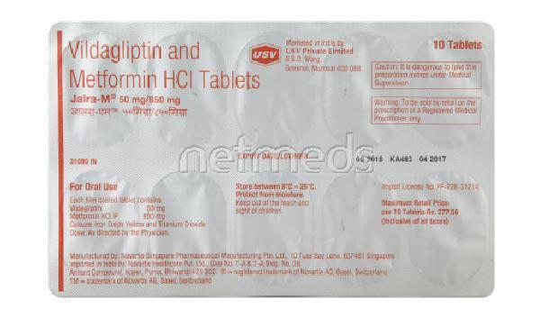 Jalra M 50mg/850mg Tablet 10'S - Global Surgicals