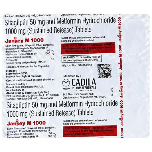 JANKEY M 1000 Tablet 15's - Global Surgicals