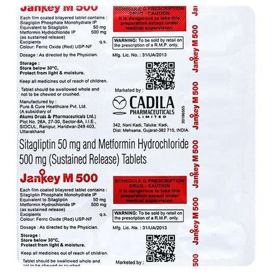 JANKEY M 500 Tablet 15's - Global Surgicals