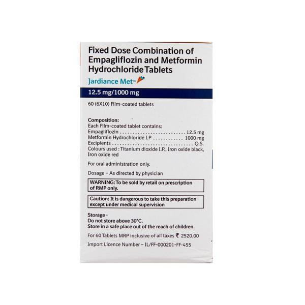 Jardiance Met 12.5/1000mg Tablet 10'S - Global Surgicals