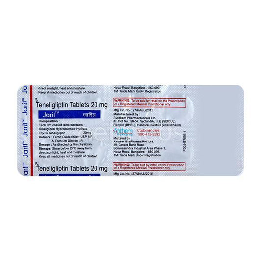 Jaril 20mg Tablet 10'S - Global Surgicals