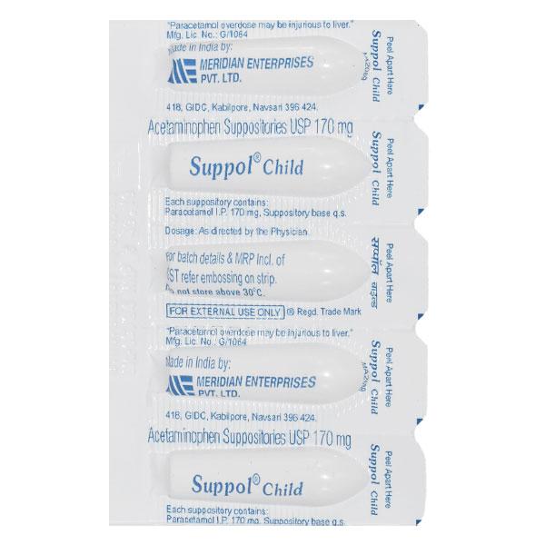 SUPPOL CHILD 170mg Suppository 5's