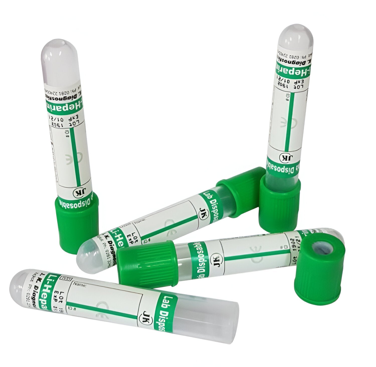 J.K. Diagnostic Lithium Heparin Non Vacuum Blood Collection Tube - Global Surgicals