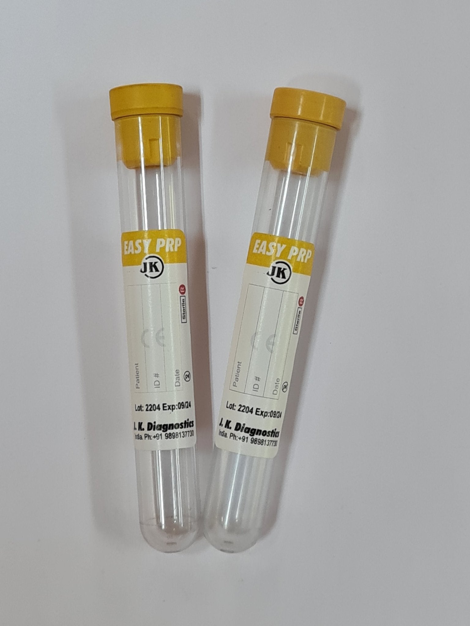 J.K. Diagnostic PRP ACD Gel Hyaluronic Acid Vacuum Blood Collection Tube - Global Surgicals