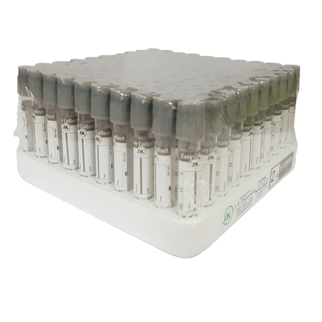 J.K. Diagnostic Sodium Fluoride & Potassium Oxalate 2ml Blood Collection Tube - Global Surgicals