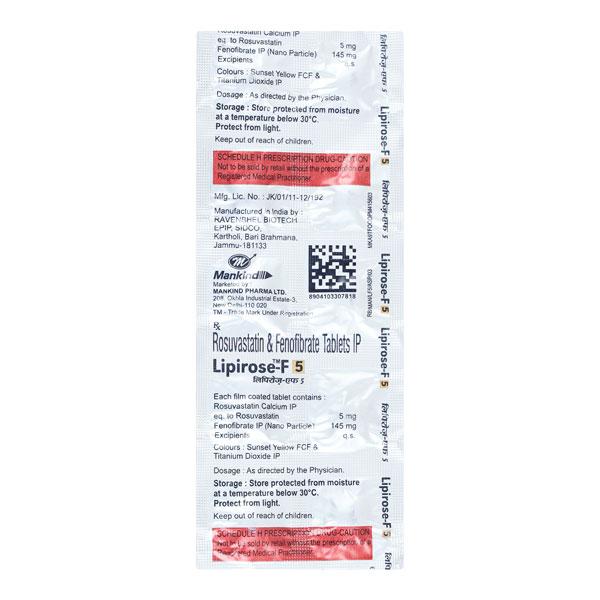 Lipirose F 5mg Tablet 10'S