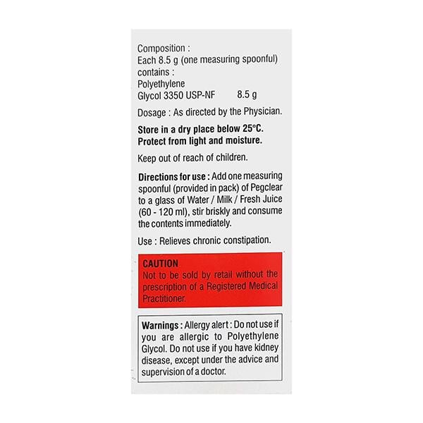 PEGCLEAR JAR SUGAR FREE Powder 119g