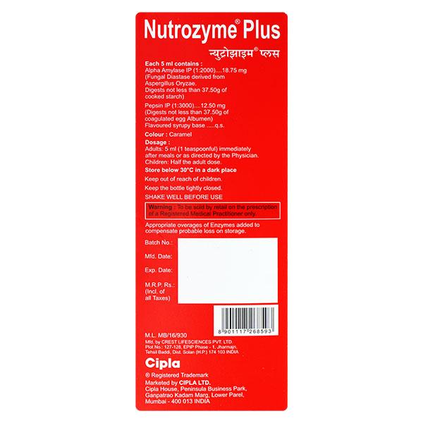 NUTROZYME PLUS MIXED FRUIT FLAVOUR Syrup 200ml