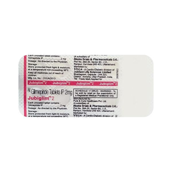 Jubiglim 2mg Tablet 10'S - Global Surgicals