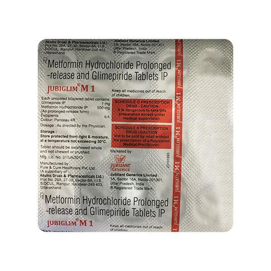 JUBIGLIM M 1 Tablet 15's - Global Surgicals