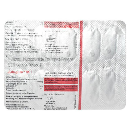 Jubiglim M 1mg/500mg Tablet 10'S - Global Surgicals