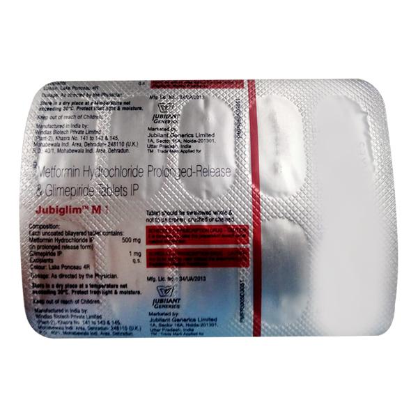 Jubiglim M 1mg/500mg Tablet 10'S - Global Surgicals