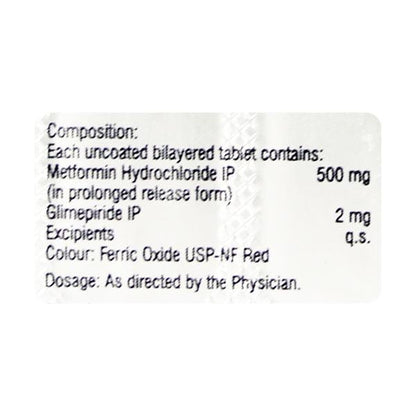 Jubiglim M 2mg/500mg Tablet 10'S - Global Surgicals