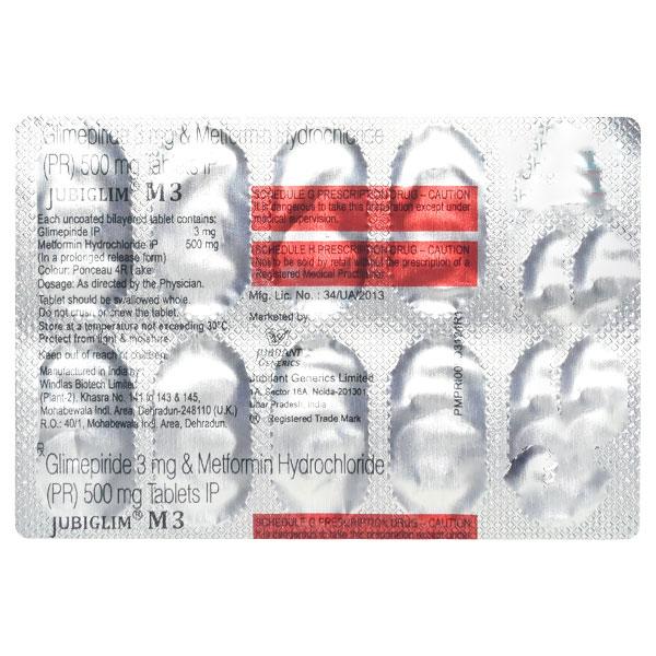 JUBIGLIM M 3 Tablet 10's - Global Surgicals