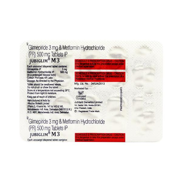 JUBIGLIM M 3 Tablet 10's - Global Surgicals