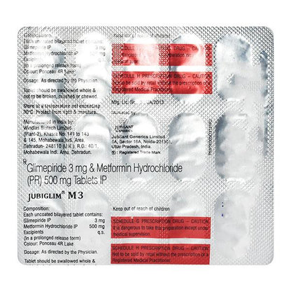 JUBIGLIM M 3 Tablet 15's - Global Surgicals